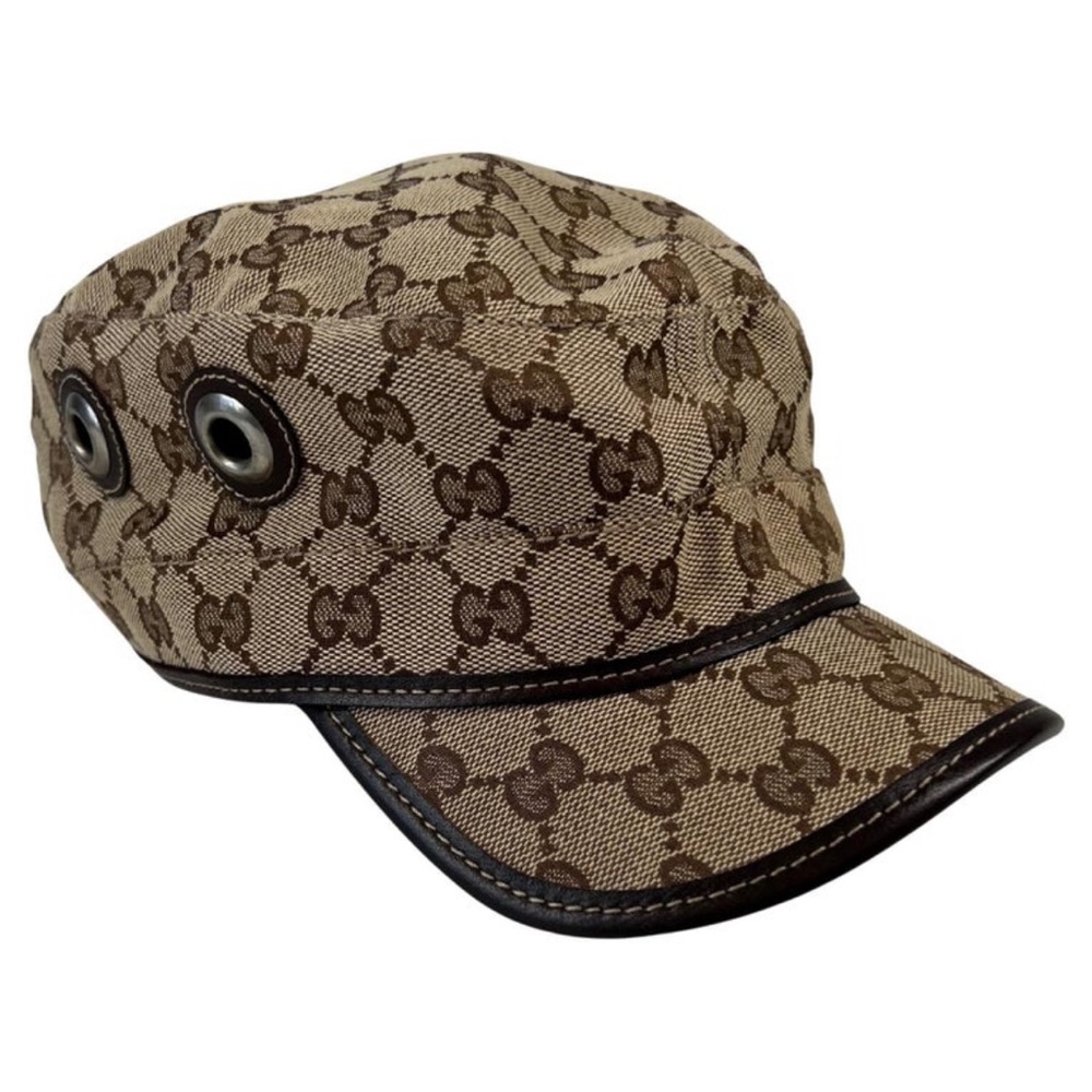 GUCCI Authentic GG canvas military hat
